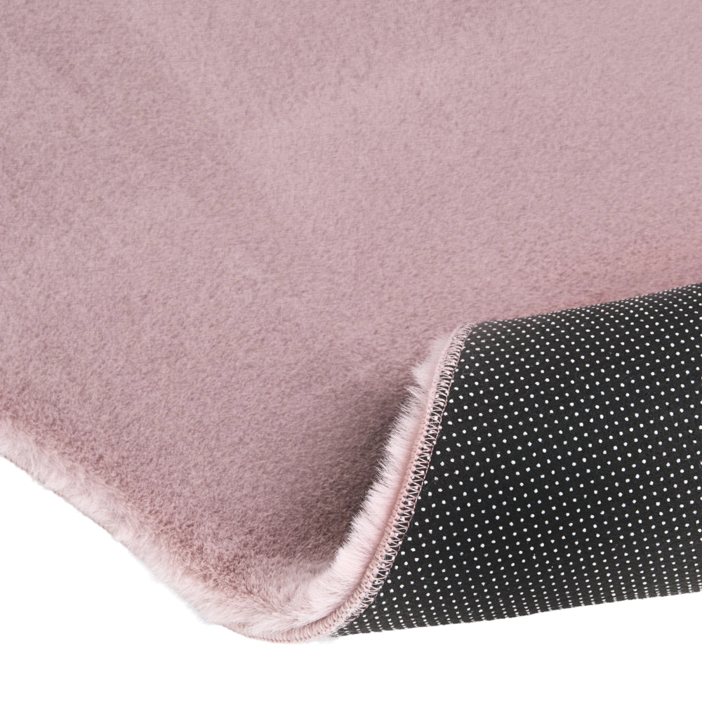 Tappeto Viola Chiaro in Ecopelliccia 80 × 300 cm a Pelo Lungo con Retro in Poliestere per Soggiorno e Corridoio Moderni