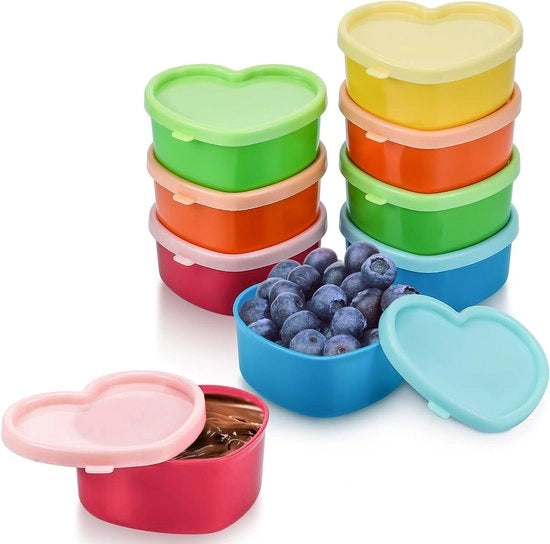 Set di contenitori con coperchio - 10 pezzi - Contenitori per conservazione - Senza BPA - Stivabile - Contenitori per conservazione per neonati - Mini contenitori per conservazione - Per snack/dips/salate/erbe ecc.