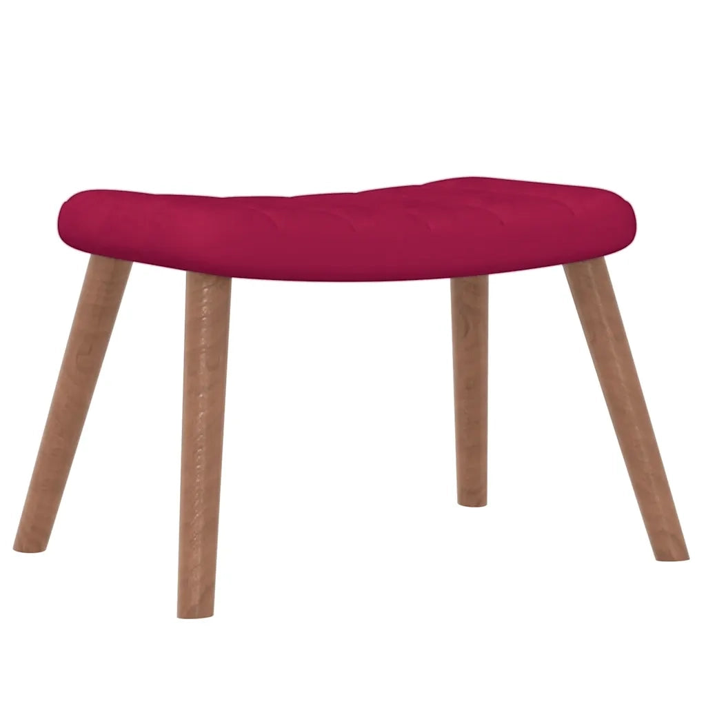 Poltrona Relax con Poggiapiedi Rosso Vino in Velluto cod mxl 23817