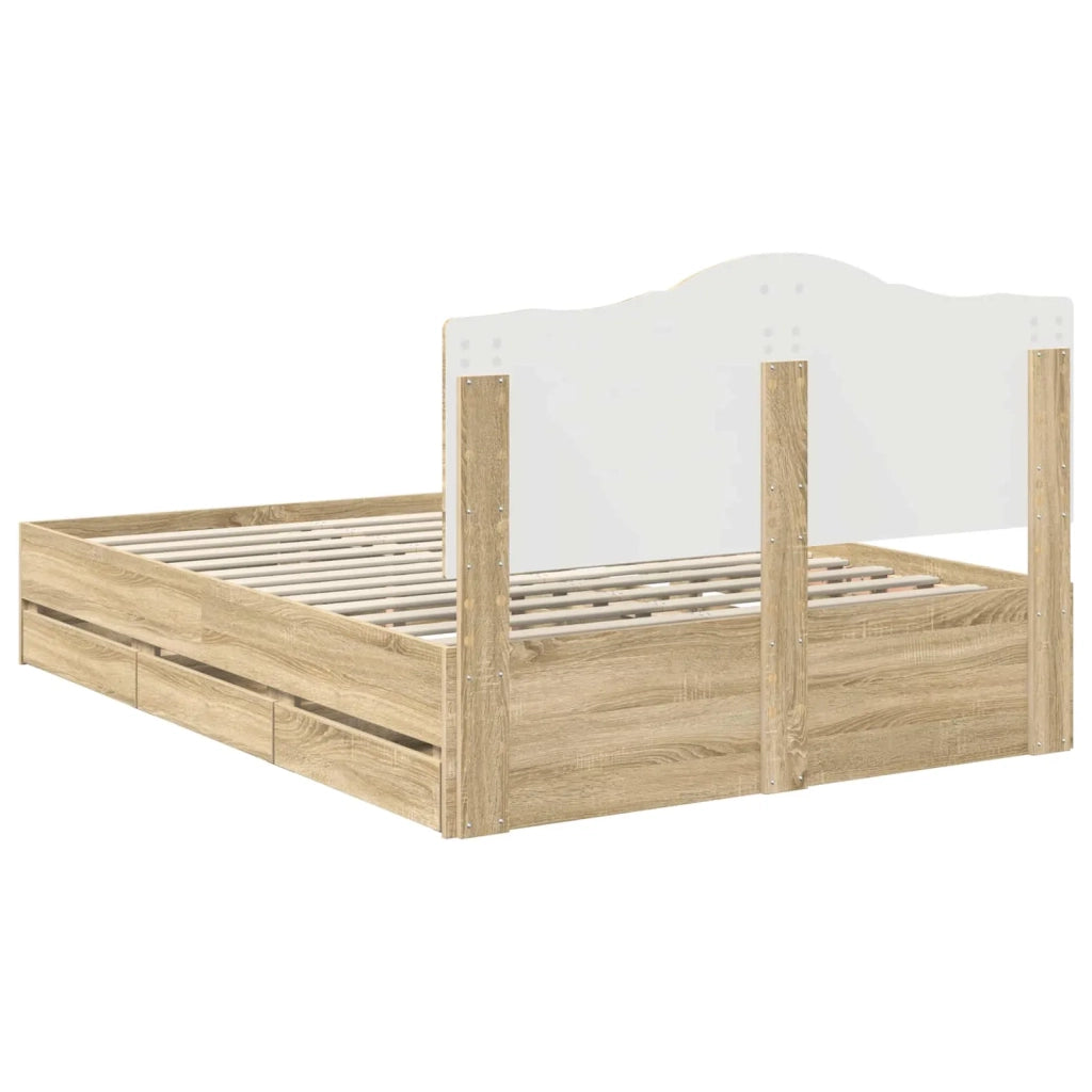 Struttura del letto con cassetto Rovere Sonoma 140 x 200 cm 3413410