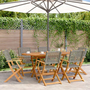 Set Pranzo da Giardino 7 pz Grigio Polyrattan e Legno Massello 3281707