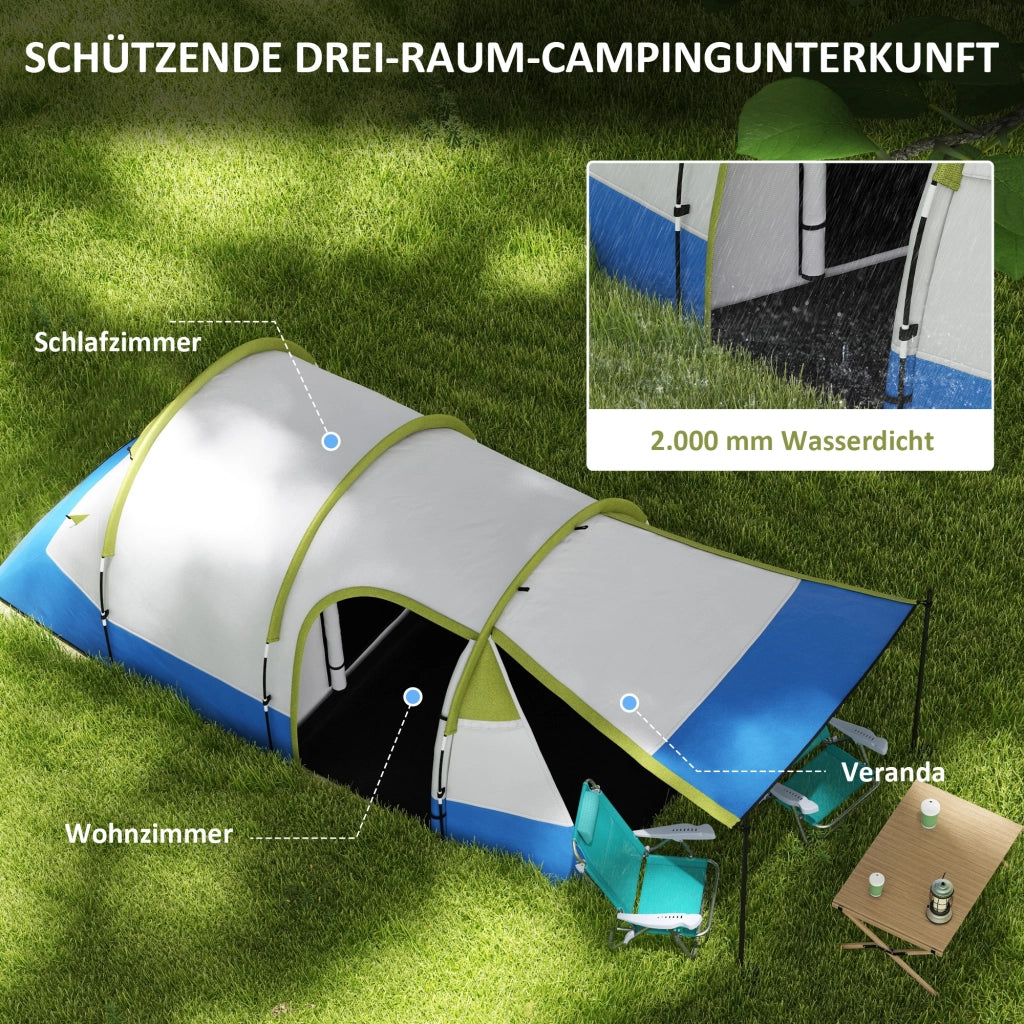 Tenda da campeggio 3 persone ¨C zephmum ¨C Verde, impermeabile, con ganci per lanterne