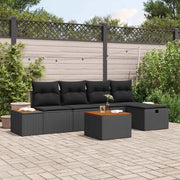 Set Divano da Giardino con cuscino 6 pcs Nero Poly Rattan 3360957