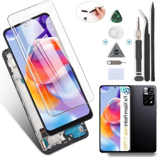 Sostituzione Display - Sostituzione Schermo LCD Xiaomi Redmi Note 11 PRO - 5G - Sostituzione Touchscreen Montata - Kit di Ricambio - Nero con cornice 6.67".