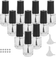 Contenitore per unghie trasparente 5ml - 10 pezzi - Fusto trasparente - Mescolatore/Trebbia - Fusto di vetro - Ideale per riutilizzare - Contenitore per unghie