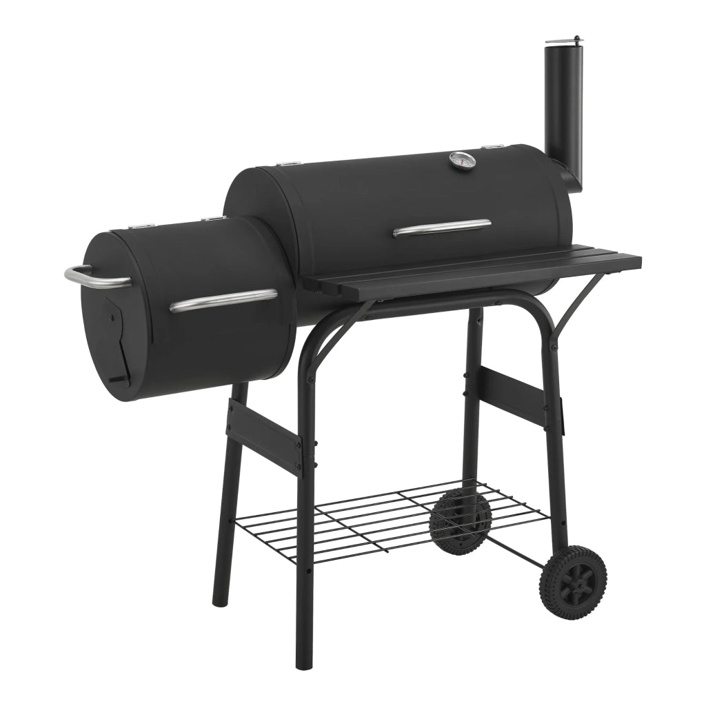 Barbecue affumicatore a carbone 115 x 110 x 64 cm acciaio nero 03_0008980