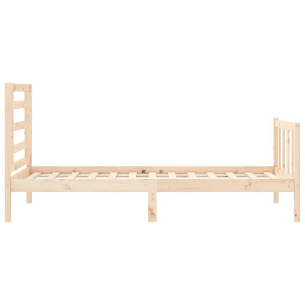 Giroletto con Testiera Single-Struttura Letto in Legno Massello 412665
