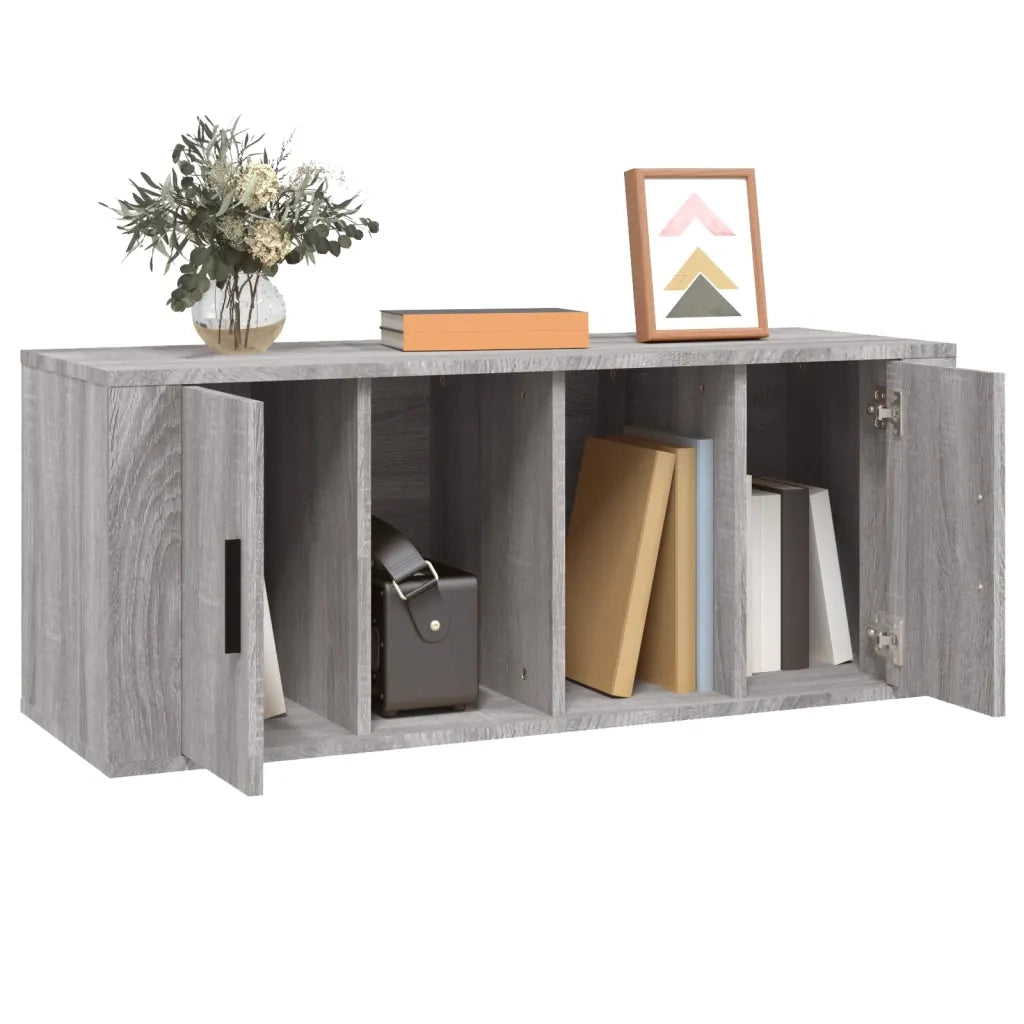 Mobile TV Grigio Sonoma 100x35x40 cm in Legno Multistrato 816806