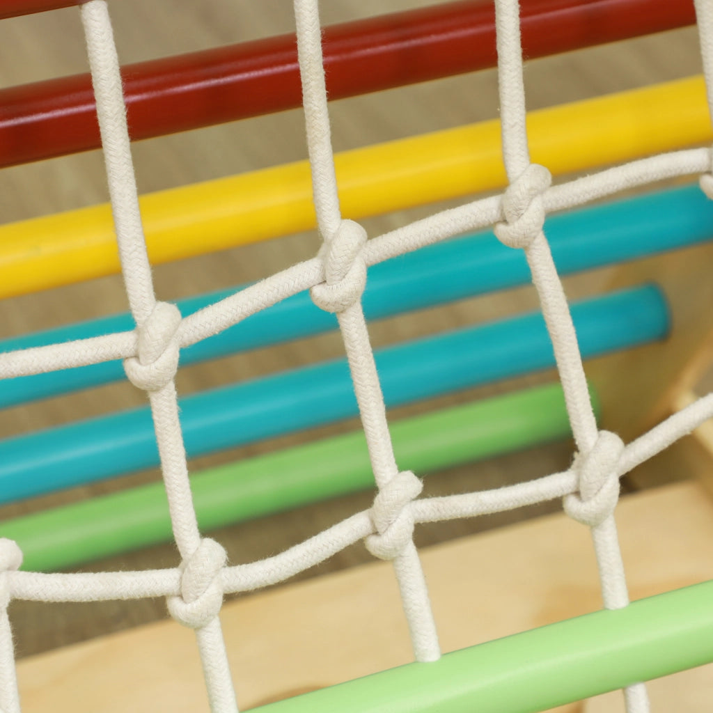 Casetta per bambini con rete di arrampicata e scivolo ¨C zephmum ¨C set 5 in 1