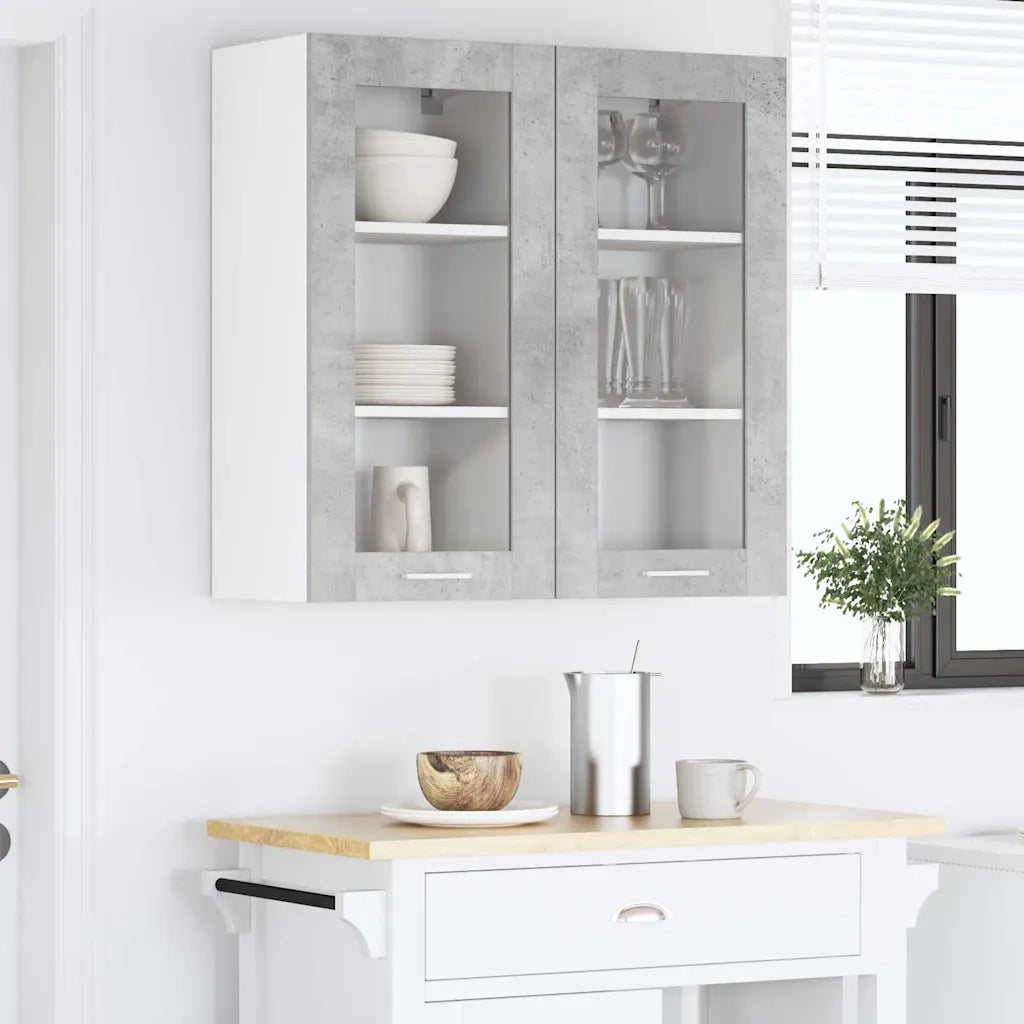 Armadio pensile con porta Grigio cemento 40 x 31 x 80 cm 884304