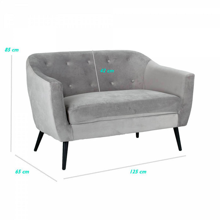 Divano 2 Posti 125x85x65 cm in Velluto Marte Ottanio