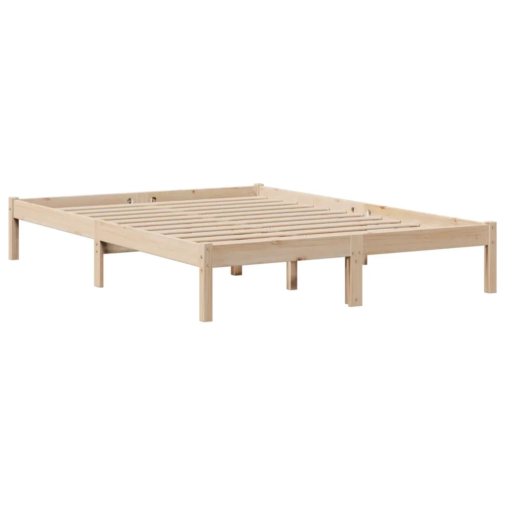 Letto Libreria senza Materasso 140x190 cm in Legno di Pino