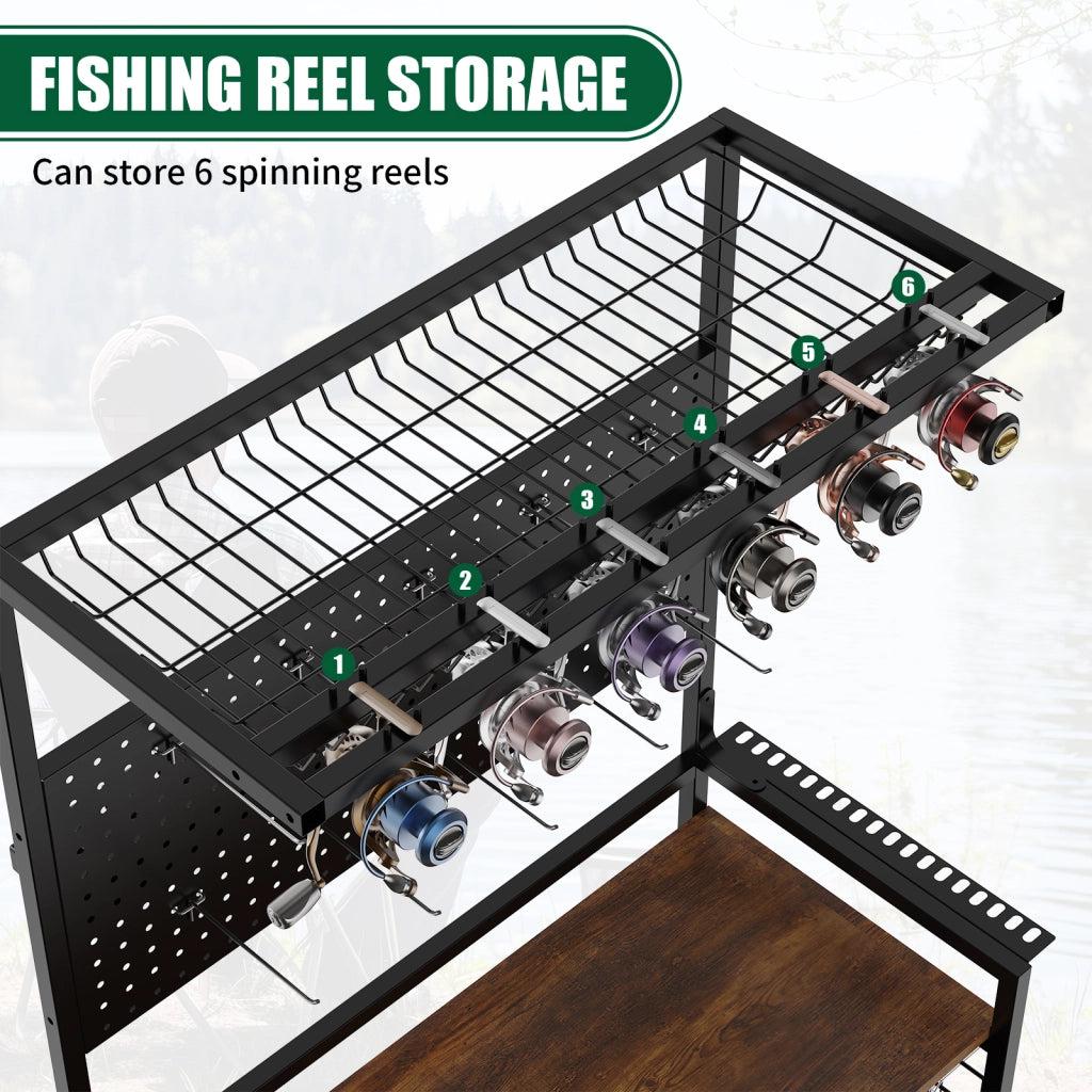 Carrello Portacanne da Pesca con Ruote ¨C MINIMAL ¨C Multilivello con Mensola Sospesa