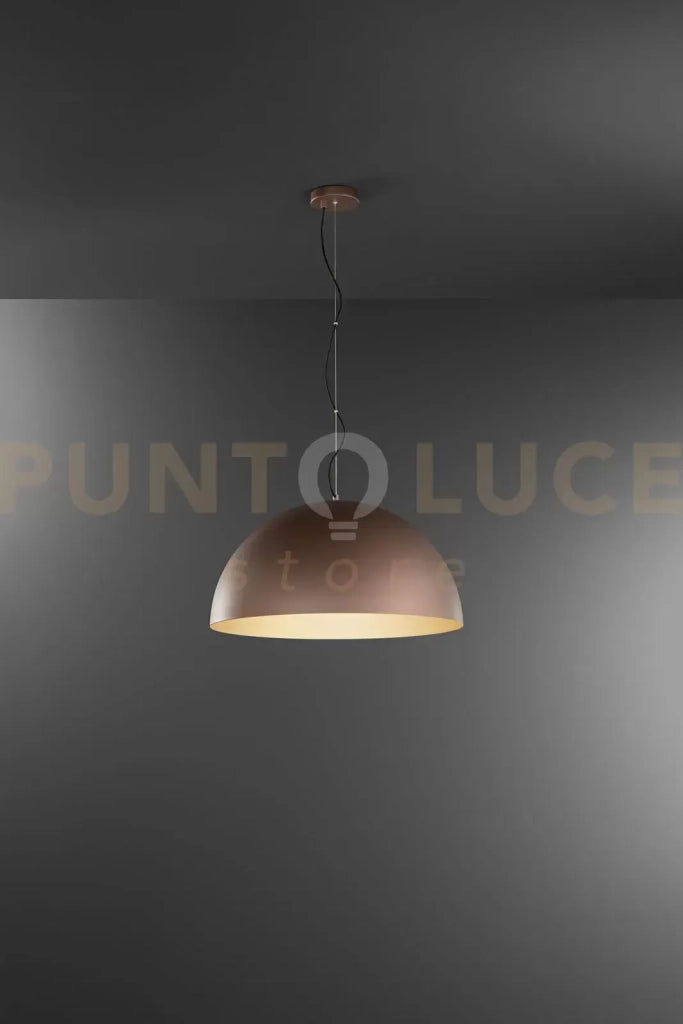 Steel sospensione in metallo grigio metallizzato e oro opaco 1 luce attacco E27 d.60cm