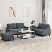 Set di Divani 3 pz con Cuscini Grigio Scuro in Velluto 3201507