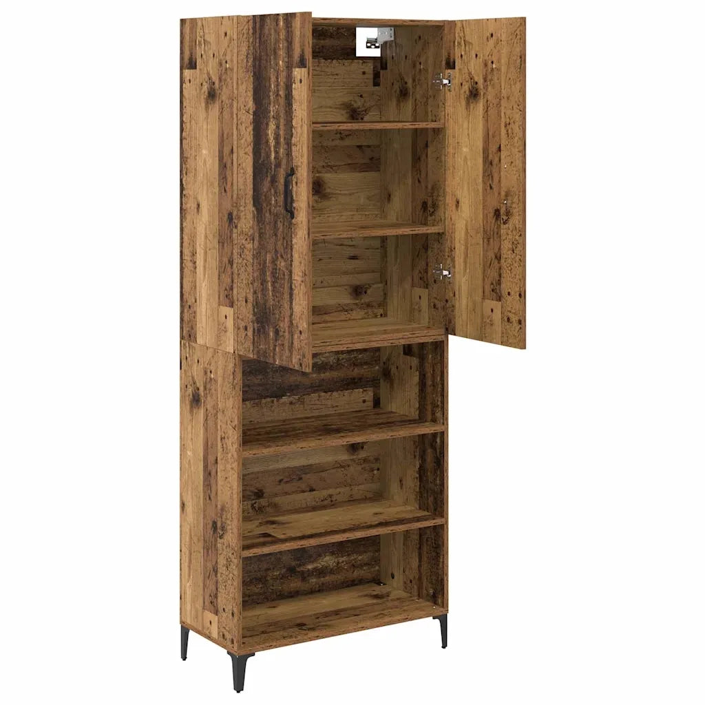 Credenza | Madia | Buffet da pranzo | Armadio da pranzo Legno vecchio 69,5 x 34 x 180 cm Legno multistrato