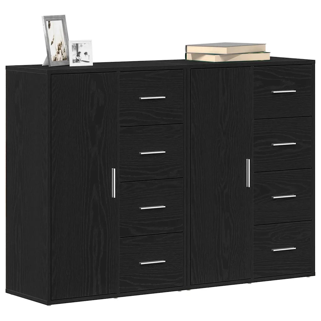 Credenza 2 pcs Rovere Nero 60 x 31 x 84 cm Legno multistrato 3334313