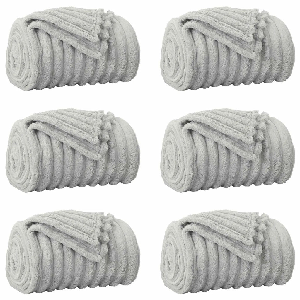 Coperte da Pile 6 pcs Grigio 270 x 240 cm Panno 42016880