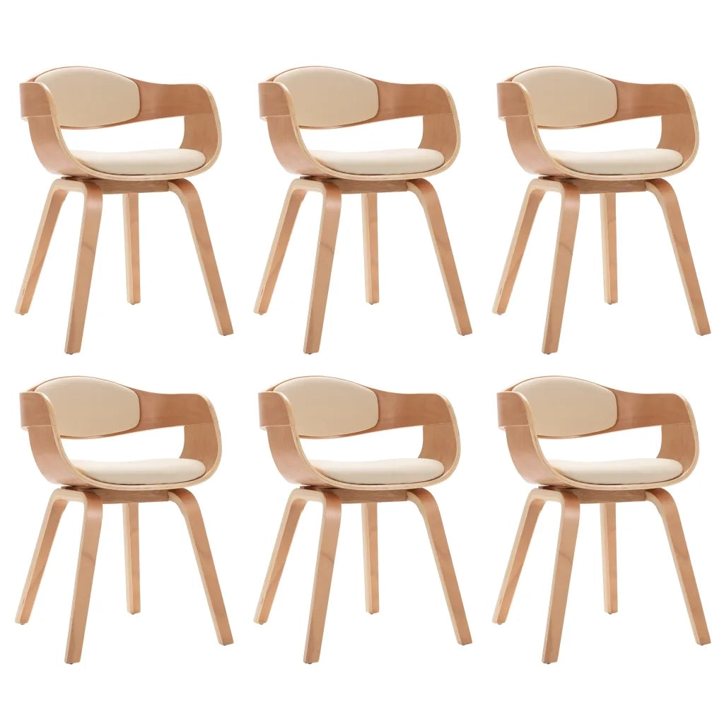 Sedie da Pranzo 6 pz in Legno Piegato e Similpelle cod mxl 24637