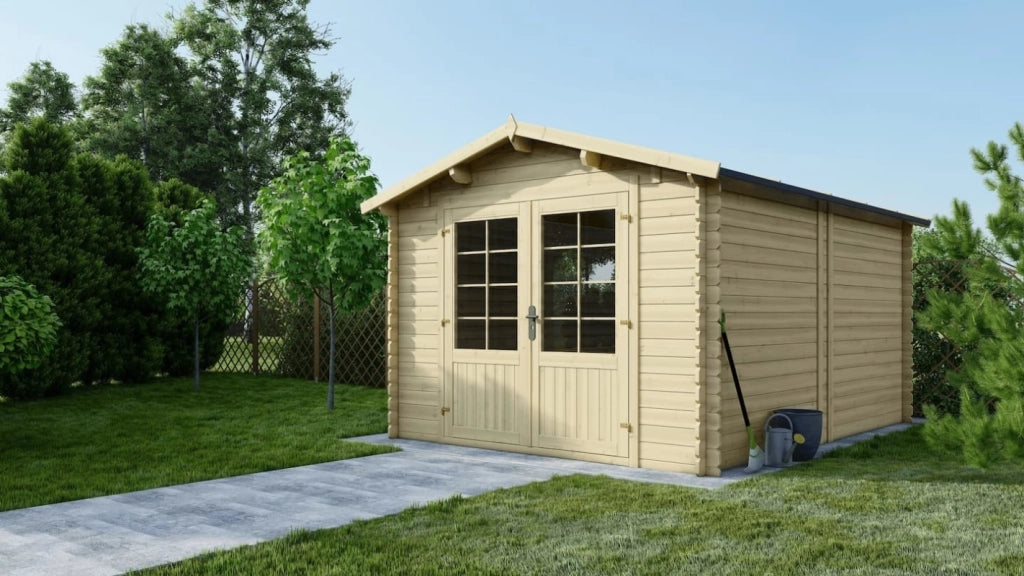 Casetta da giardino in legno - 12m2 - 3x4m - 28mm - colore: naturale - DOM661 - ALTANKA