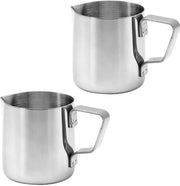 Melkkannetje da 150 ml in RVS 304 - 2 pezzi - Antisfregiante - Latte/Cappuccino - Sicuro per l'alimentazione - Elettrodastra da caffè
