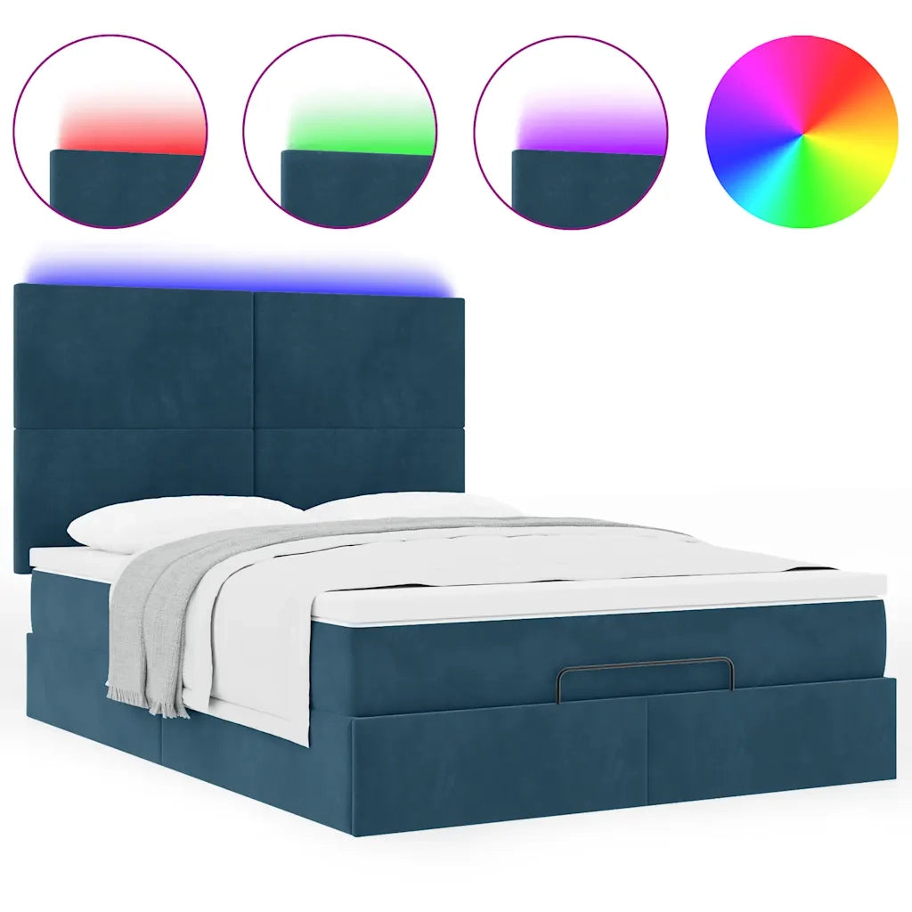 Struttura Letto Pouf con Materassi 140x190 cm in Velluto 3314250