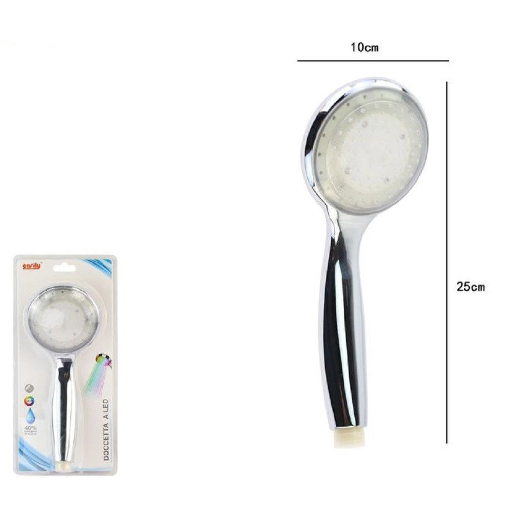Trade Shop - Soffione Led Rgb Doccetta A Telefono 25 Cm Cromoterapia Doccia Emozionale 79899 -