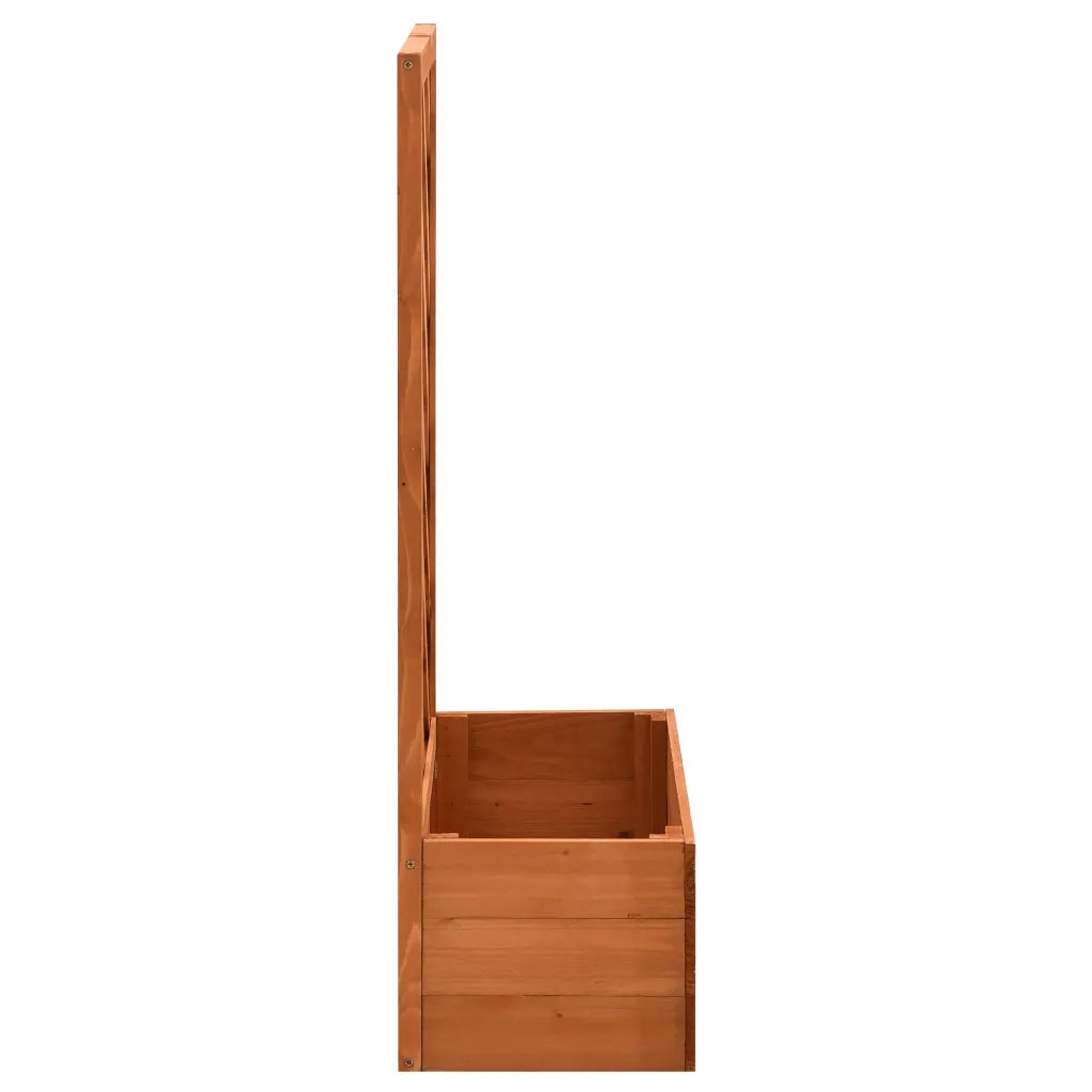 Fioriera | Cassetta per fiori | Vaso con Traliccio Arancione 50x25x90 cm Massello di Abete