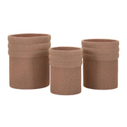 Set di 3 Vasi per Piante VKH1043, Rosso, Poliresina, 41,5x41,5x50 cm