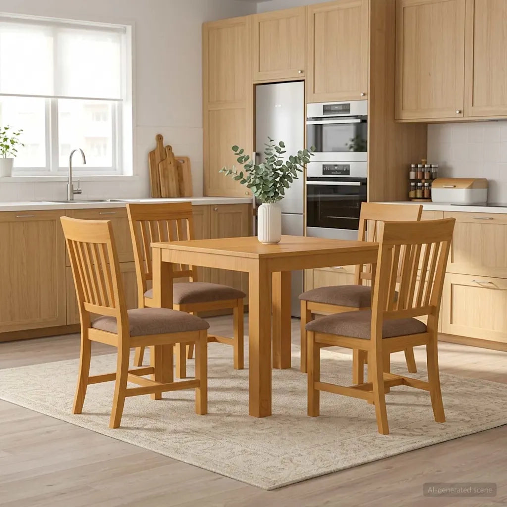 Set da pranzo 5 pz Grigio Legno di Quercia Massello 3430332