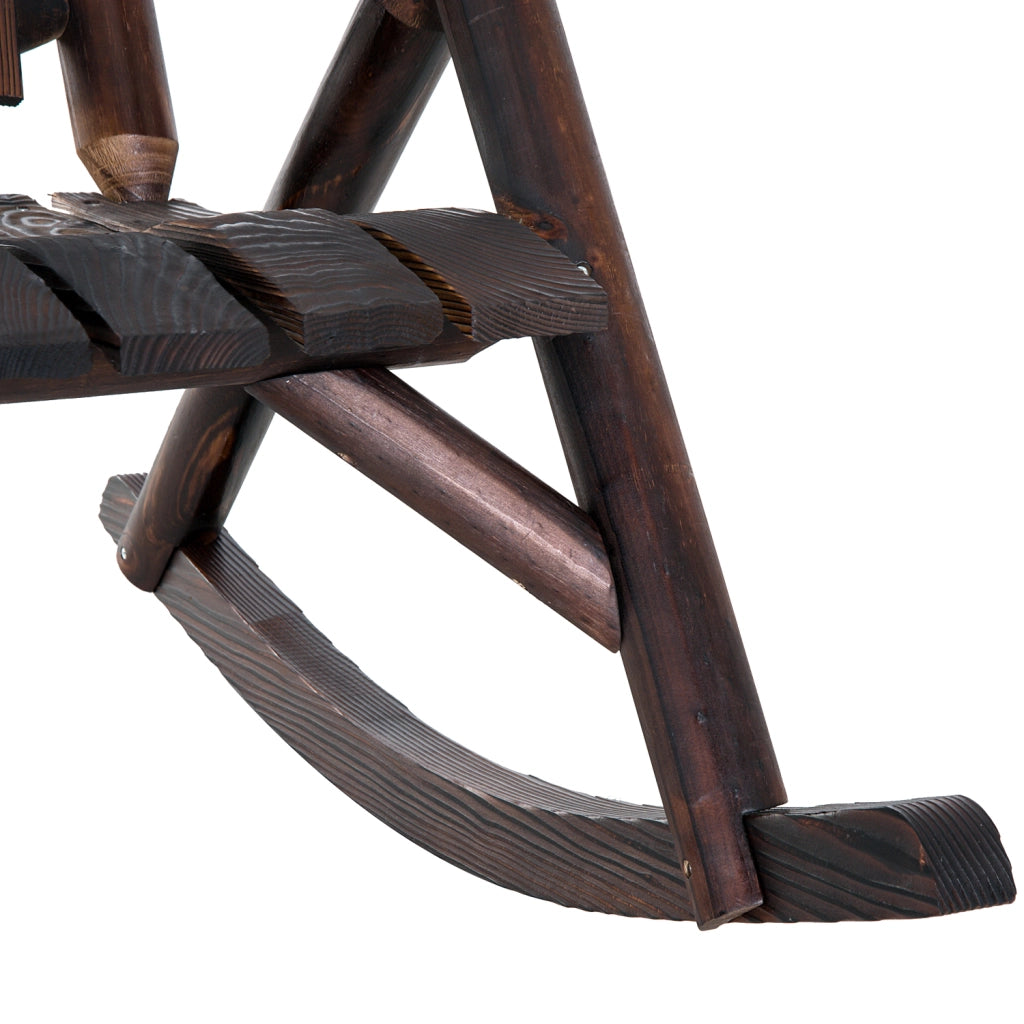 Poltrona dondolo in legno massello ¨C zephmum ¨C carbone 97x69x93 cm