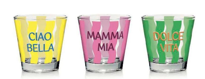 Set 6 Bicchieri da Tavola in Vetro Nadia Belli'Italia 25 cl