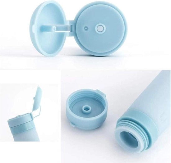 Drenaggio Portatile con Bocchetta a Viti Removibile e Cuffia Silicone Riciclabile - Shampoo Lotion Detersivo - Bocchetta a Viti Larga - Facile da Portare - Bocchetta Removibile - (Rosso)