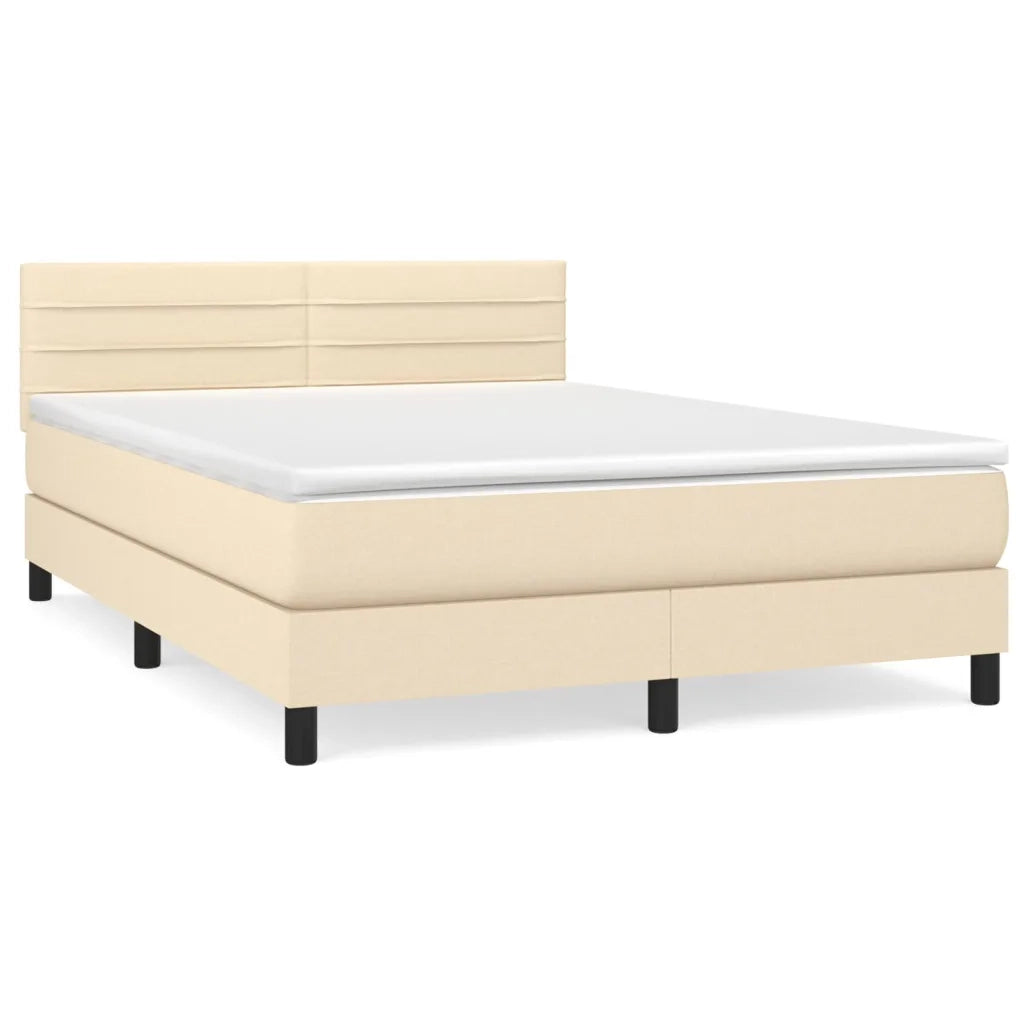 Giroletto a Molle con Materasso Crema 140x200 cm in Tessuto 3140142