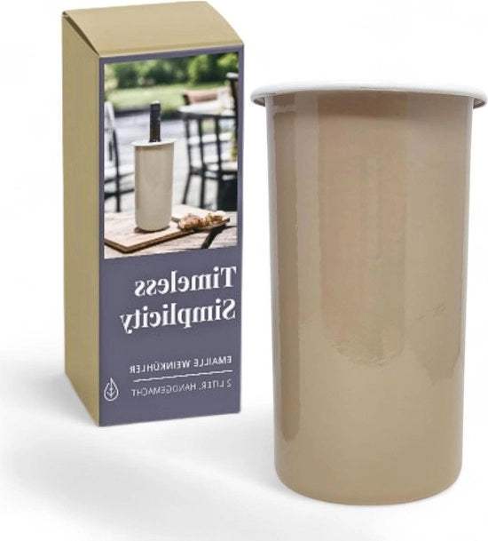 Vaso per vino con raffreddatore per bottiglie 22 cm - contenitore per oggetti decorativi e accessori - beige EAN codice: LIVLIG