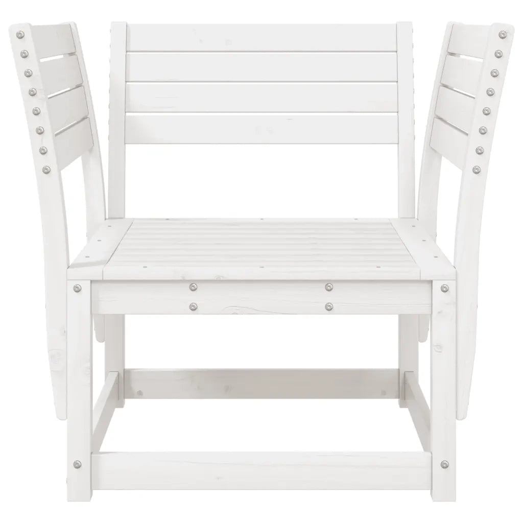 Sedia da Giardino Bianca in Legno Massello di Pino 844675