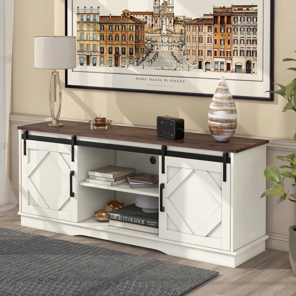 Mobile TV grande - Zephmum - 150x40x60cm - Con ante scorrevoli regolabili design moderno