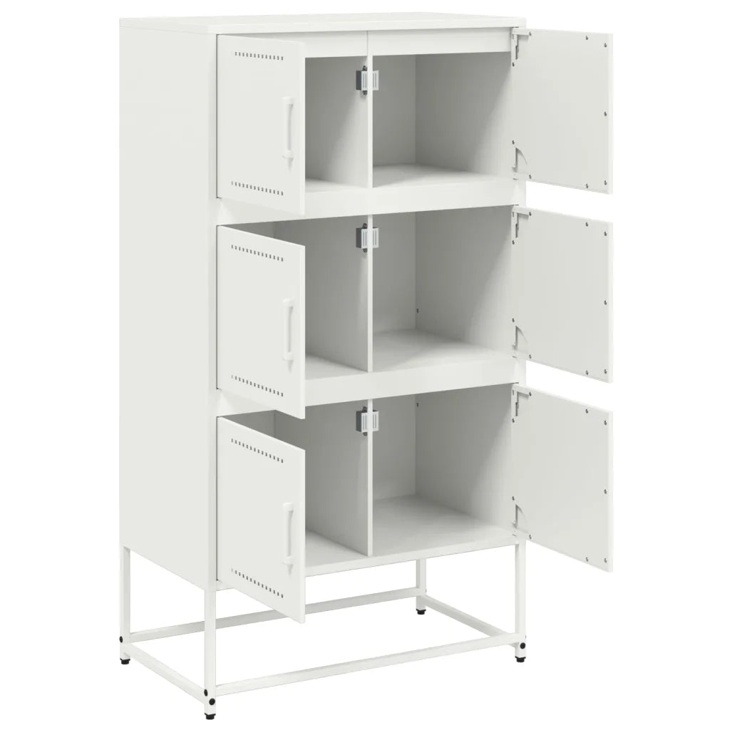 Credenza-Buffet-Armadio da cucina Bianca 68,5x38,5x123,5 in Acciaio