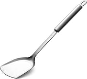 Spazzola da wok con fori, spazzola da wok in acciaio inossidabile 304, manico comodo, cucchiaio da cucina, cucchiaio da cucina per la cottura di bistecca, pesce, uova, torte.