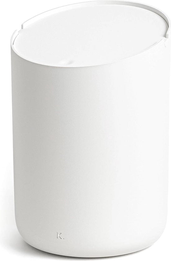 Bacetto per residui personali - Design esclusivo per la vasca da bagno, 2L, antiscivolo, comprensivo di contenitore interno e funzione Smart Bag - Bianco