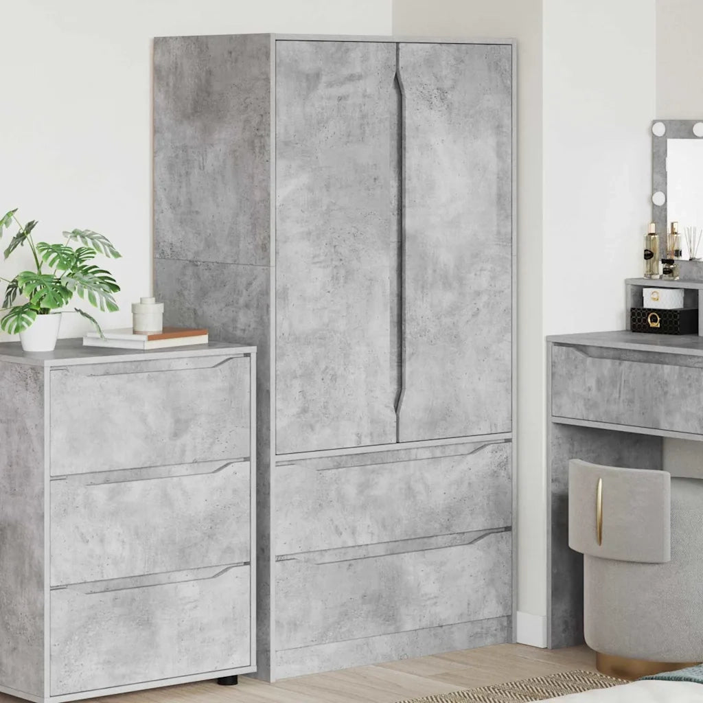 Guardaroba con cassetto Grigio Cemento 79,5 x 49 x 156 cm