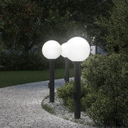 Lampioni a palo con presa elettrica 3 pz 80 cm Nero IP44 4006120
