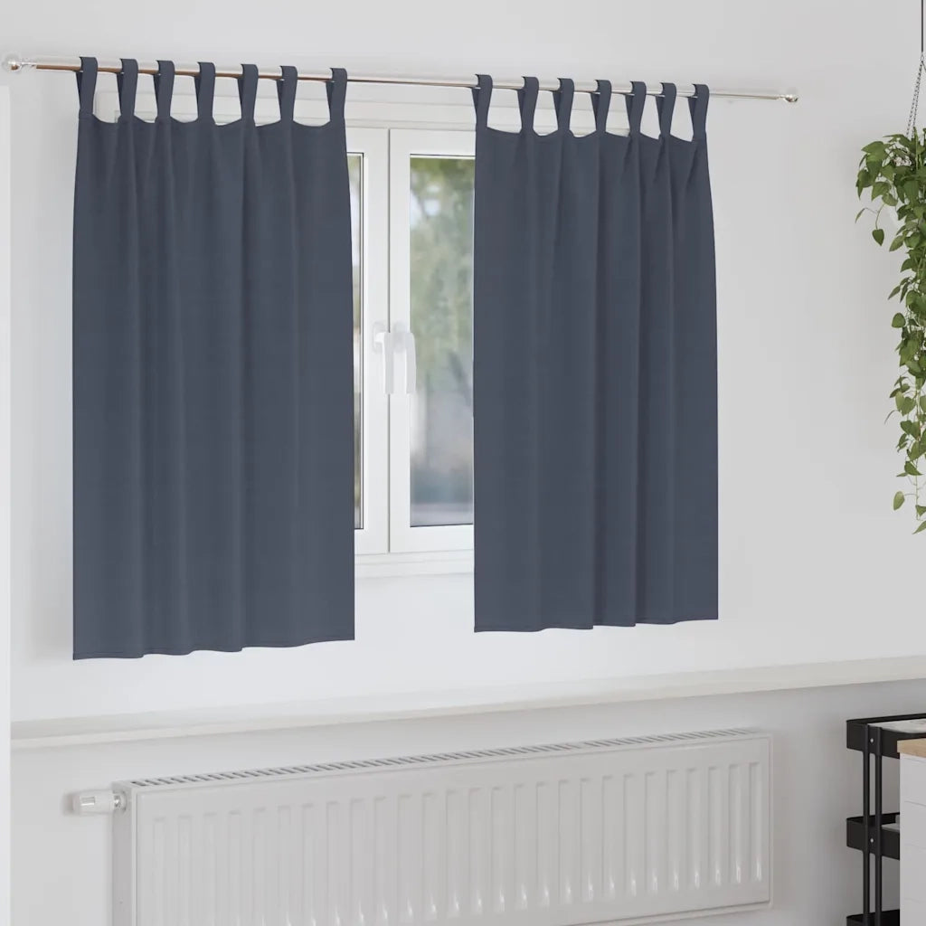 Tende Blackout con Anelli 2 pcs Antracite 140 x 140 cm 4107558