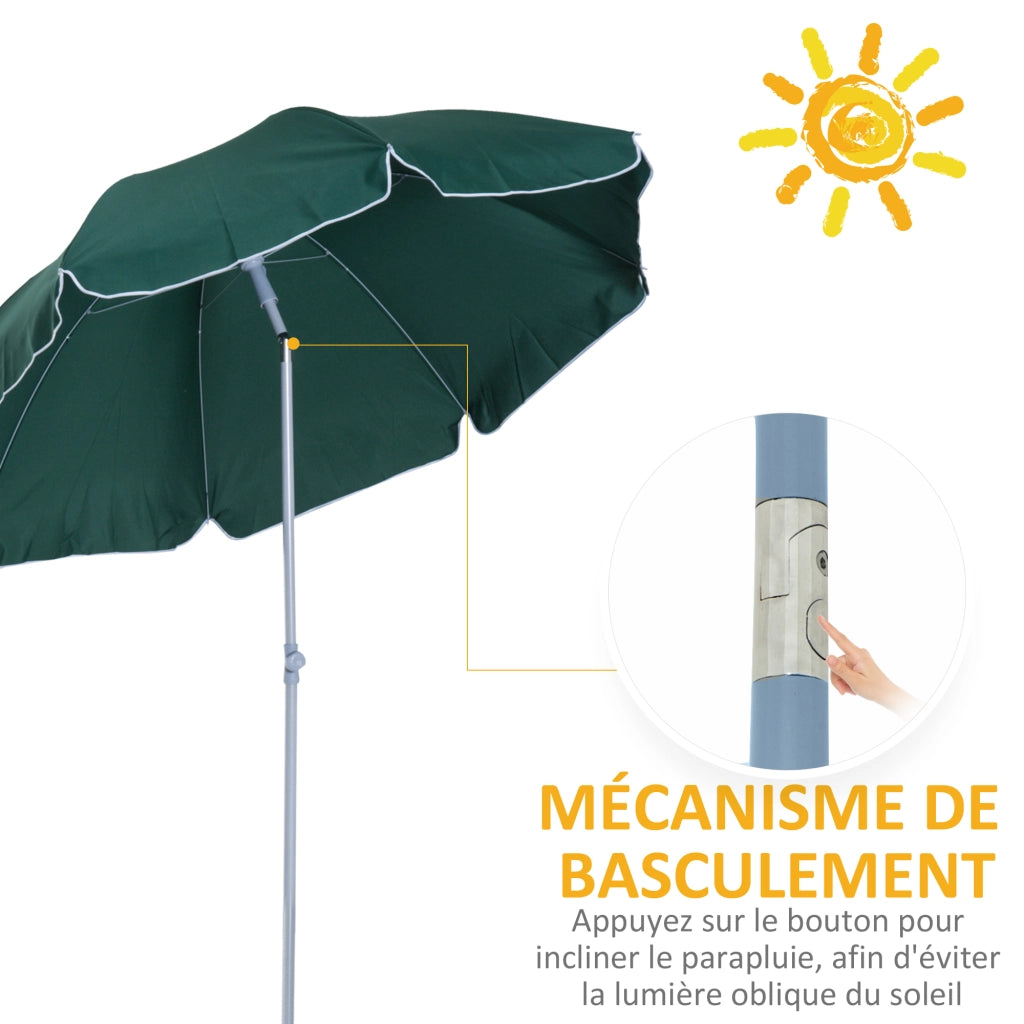 Parasole octogonale inclinabile da giardino ¨C zephmum ¨C verde 2m ?