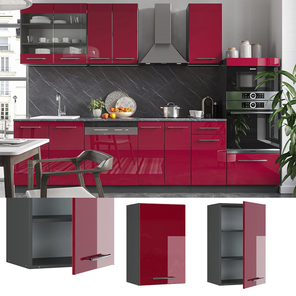 Vicco Pensile da cucina Rosso bordeaux lucido 45 cm