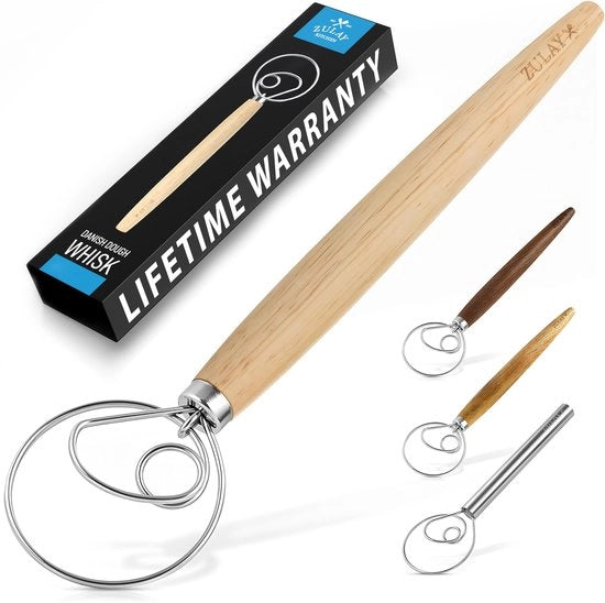 Giardino per pane, grande, 33 cm, acciaio inossidabile e legno, guardia per pane - stile olandese per pane, pasta, torte, dolci e altro