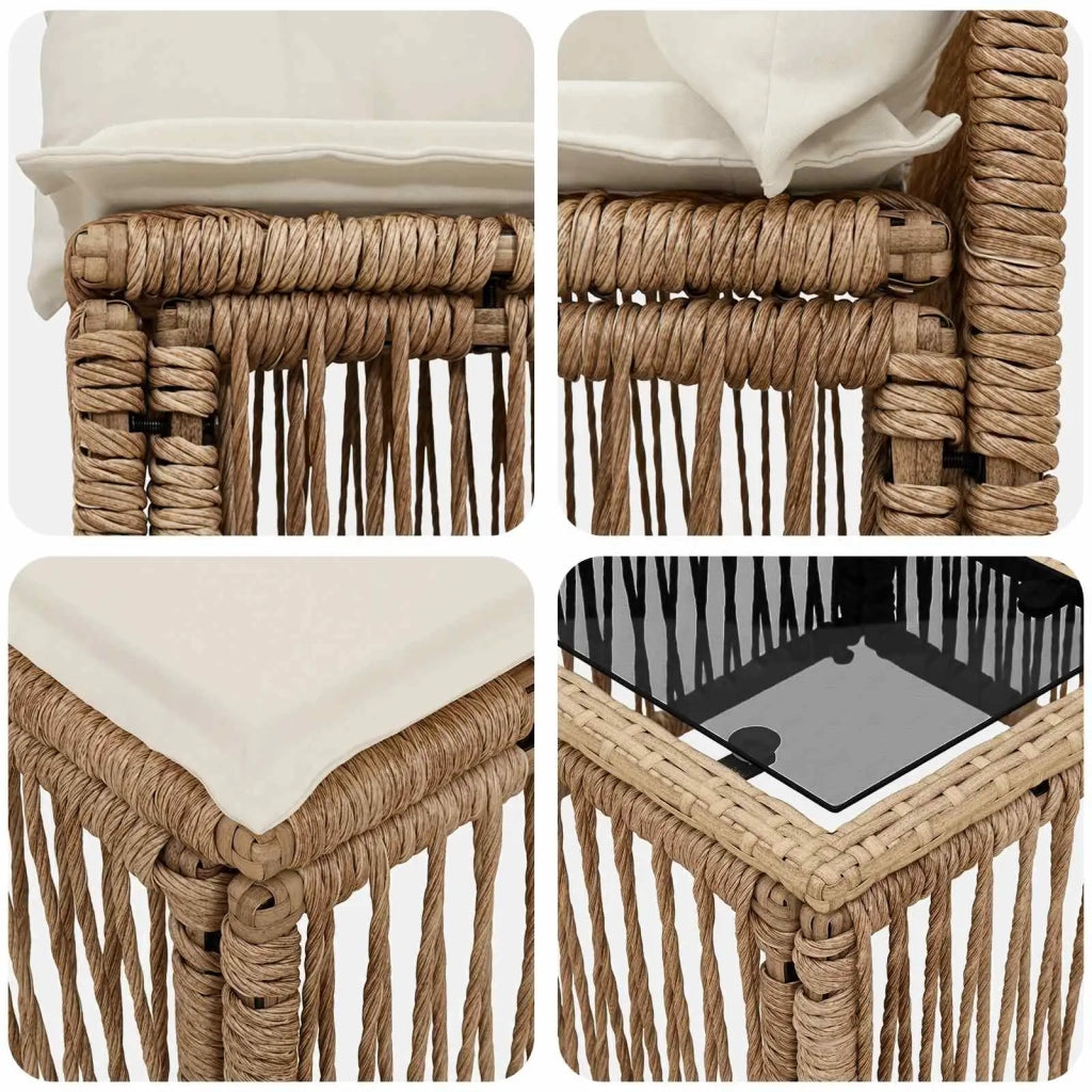 Set Divano da Giardino 8 pz Beige polyrattan 3434142