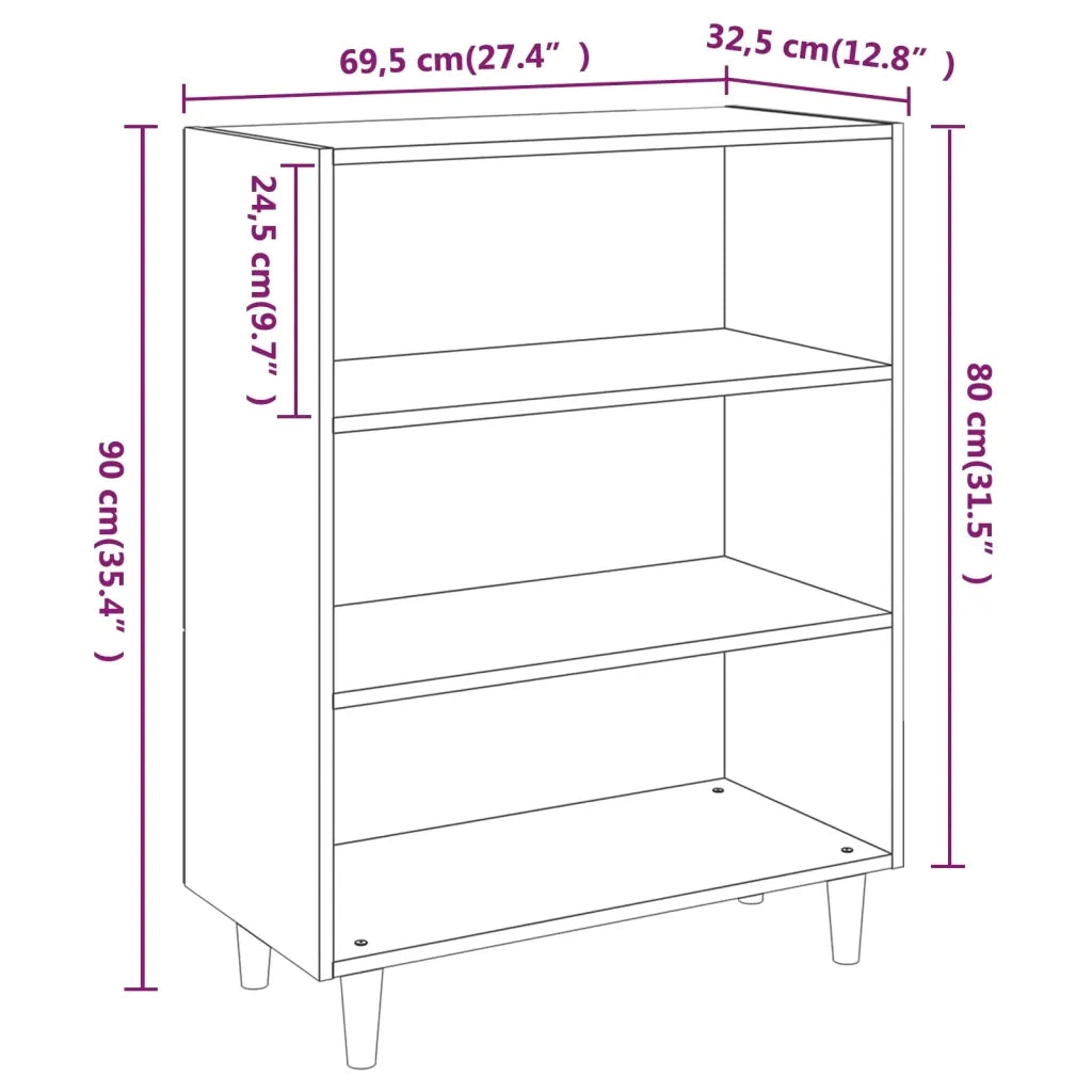 Credenza Grigio Sonoma 69,5x32,5x90 cm in Legno Multistrato 817376