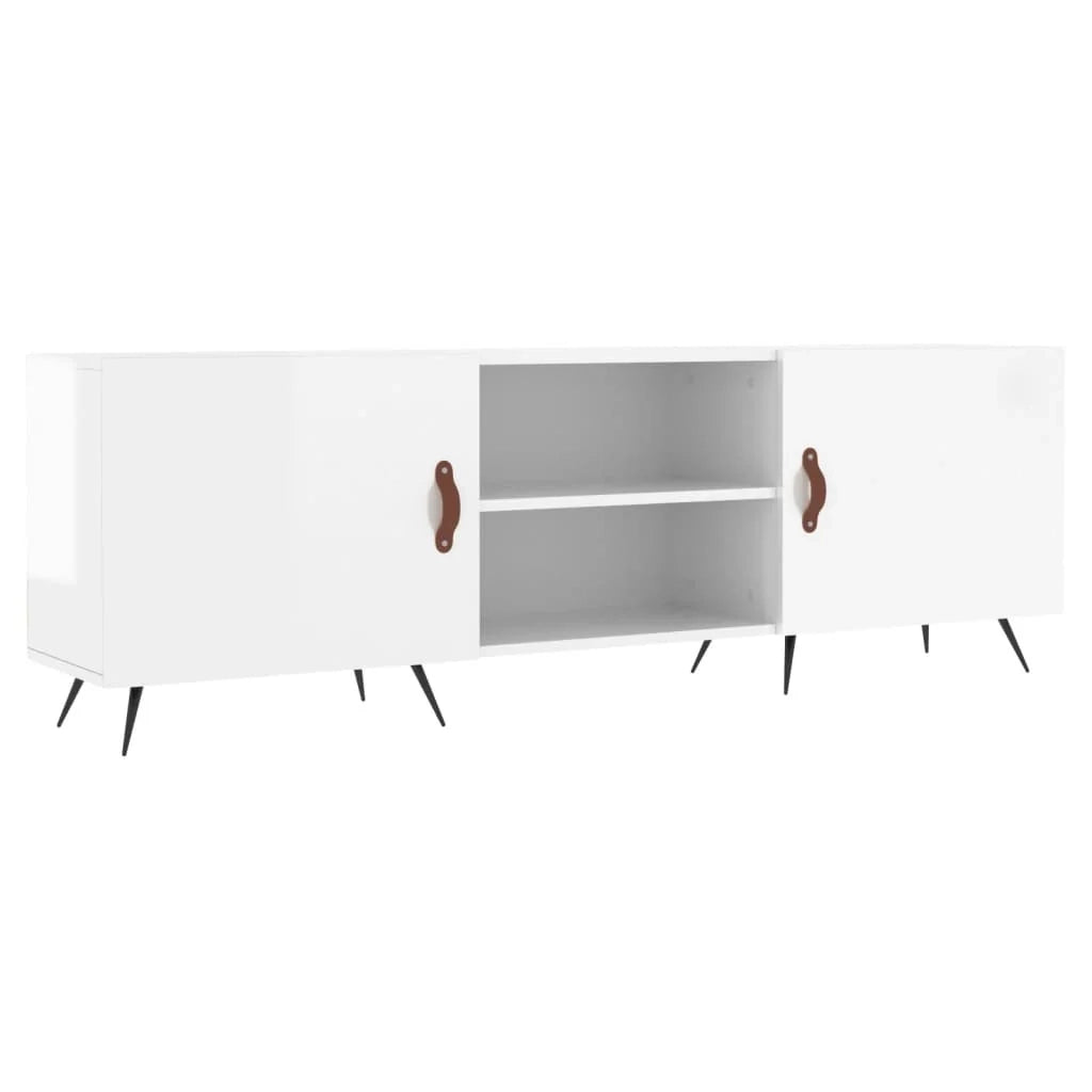Mobile TV multimediale mensola TV mobile TV sala da pranzo soggiorno camera da letto finitura lucida 150 x 30 x 50 cm legno ingegnerizzato bianco 02_0027041