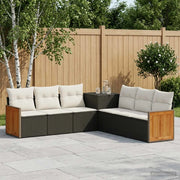 Set di divani 7 pz Nero e Bianco Crema 3448883